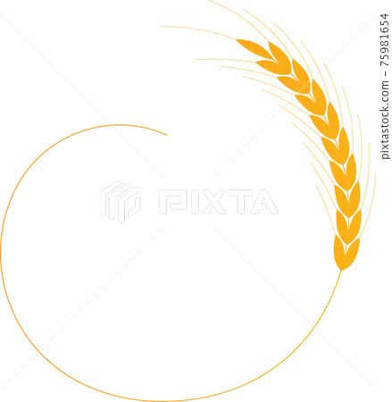 Rounded golden wheat - Stock Illustration [75981654] - PIXTA
