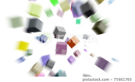 CG cube, background material for many rolling cubes, brass and effects CG cube, background material for many rolling cubes, brass and effects 75981765