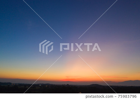 clouds and clear sky at sunset clouds and clear sky at sunset 75983796