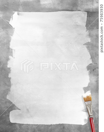 Frame painted in white paint on a concrete wall-there are multiple variations 75983930