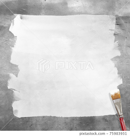 Frame painted in white paint on a concrete wall-there are multiple variations 75983931