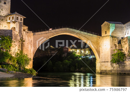 The Old bridge in Mostar The Old bridge in Mostar 75986797