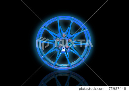 Alloy car.Tires that are separated from the technology.background reflection of science and technology Alloy car.Tires that are separated from the technology.background reflection of science and technology 75987446