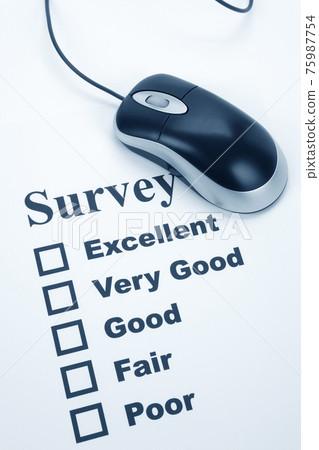 questionnaire and computer mouse 75987754