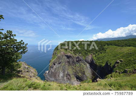 Scenery seen from the observation deck of Furepe Falls in summer (Shiretoko, Hokkaido) 75987789
