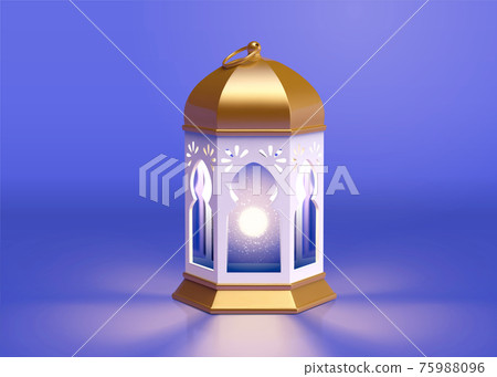 Download 3d Metal Ramadan Lantern Stock Illustration 75988096 Pixta