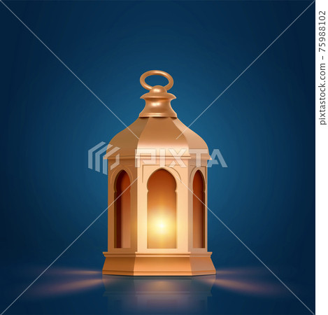 Download 3d Golden Arabic Ramadan Lantern Stock Illustration 75988102 Pixta