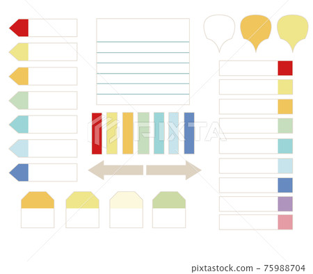 Vector illustration set of sticky notes of various shapes (with main line) Vector illustration set of sticky notes of various shapes (with main line) 75988704