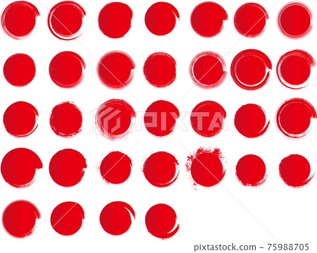 Vector set of red circles drawn with 32 types of brushes Vector set of red circles drawn with 32 types of brushes 75988705