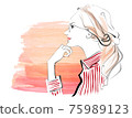 Woman staring at warm colors 75989123