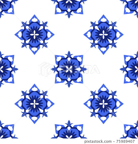 Azulejos portuguese traditional ornamental tile 75989407