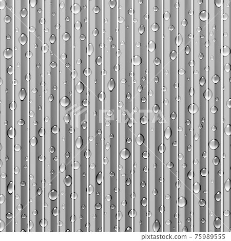 Corrugated background silver water droplets 75989555