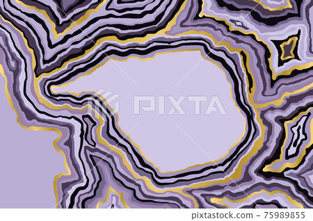Abstract purple and gold pattern. Agate slice ripple texture imitation. Vector illustration. Abstract purple and gold pattern. Agate slice ripple texture imitation. Vector illustration. 75989855