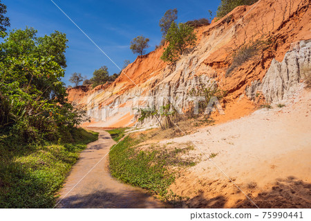 Fairy stream among the red dunes, Muine, Vietnam 75990441