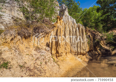 Fairy stream among the red dunes, Muine, Vietnam 75990458