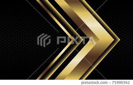 Abstract gold arrow shadow metallic direction... - Stock Illustration ...