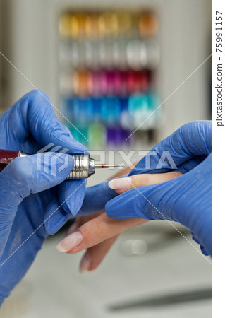 Process Hardware Manicure Close Up, Nail Service. Process Hardware Manicure Close Up, Nail Service. 75991157
