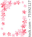Watercolor style cherry blossom frame vertical 75992127