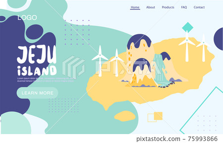 Wellcom to Jeju island in South Korea, traditional elements. Attraction landmarks of Jeju 75993866