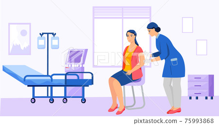 Doctor makes injection in medical ward. Disease treatment and vaccination. Healthy lifestyle concept 75993868