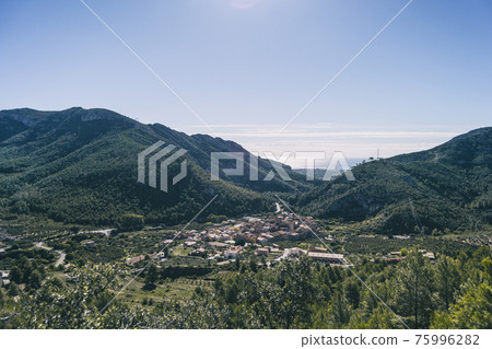 view from the top of a mountain in catalonia. view from the top of a mountain in catalonia. 75996282