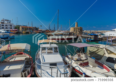 Old harbour of Kyrenia (Girne) and medieval fortress - Northern Cyprus Old harbour of Kyrenia (Girne) and medieval fortress - Northern Cyprus 75996508