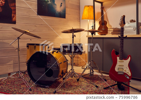 Studio with musical instruments Studio with musical instruments 75996786