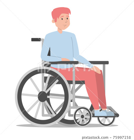 Disabled man in the wheelchair vector isolated 75997158