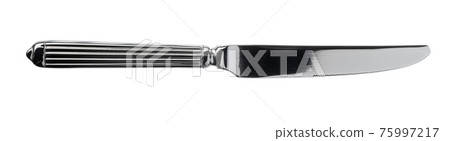 Silver knife cutlery isolated on white background Silver knife cutlery isolated on white background 75997217