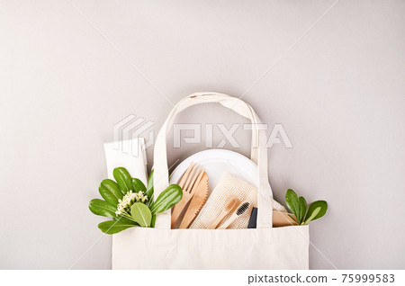Eco friendly, disposable, recyclable, compostable tableware. Toothbrush, plate, cutlery, bag made of 75999583