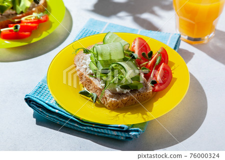 toast with vegetables and sprouts toast with vegetables and sprouts 76000324
