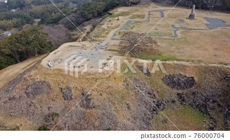 Drone aerial view "Honmaru" of Nagoya Castle Ruins 76000704