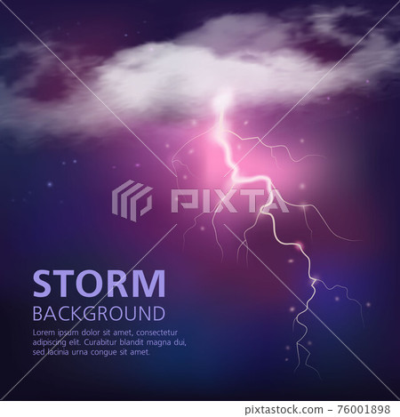 Electric Discharge In Sky Background-插圖素材 [76001898] - PIXTA圖庫