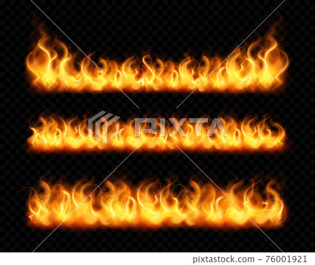 Fire Flame Realistic Borders - Stock Illustration [76001921] - PIXTA