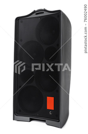 Acoustic system audio column isolated on white Acoustic system audio column isolated on white 76002490