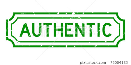 Grunge green authentic word rubber seal stamp on white background Grunge green authentic word rubber seal stamp on white background 76004183