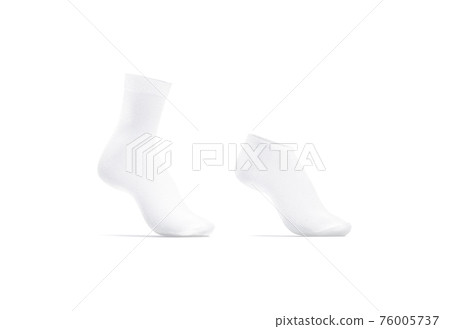 Blank white long and low cut socks on tiptoe mockup Blank white long and low cut socks on tiptoe mockup 76005737