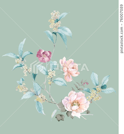  Colorful floral material combinations and design elements 76007089