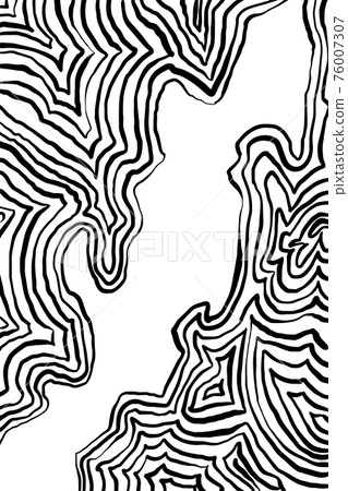Modern black and white abstract wave line pattern. Vector illustration. Copyspace. 76007307