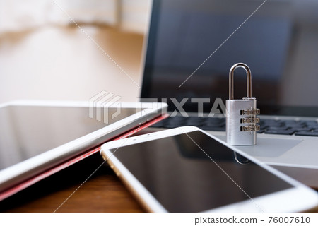 PC, smartphone, tablet and dial key security image PC, smartphone, tablet and dial key security image 76007610