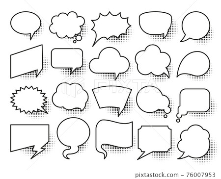 Cartoon speech bubble comic pop art halftone set 76007953