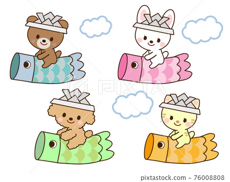 Carp streamer bear, dog, rabbit and cat 76008808