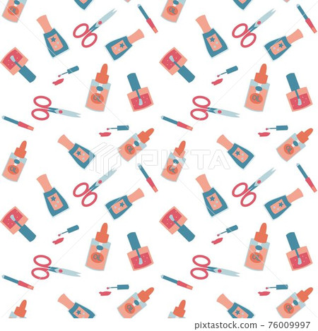 Seamless pattern with manicure tools Flat vector illustration 76009997