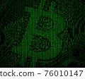 Bitcoin green and black halftone illustration 76010147
