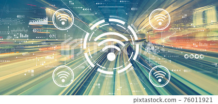 Wifi theme with high speed motion blur Wifi theme with high speed motion blur 76011921