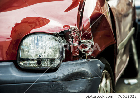 Red accident car Red accident car 76012025