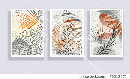 Botanical wall art vector set Botanical wall art vector set 76012971