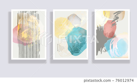 Abstract minimal hand painted compositions Abstract minimal hand painted compositions 76012974
