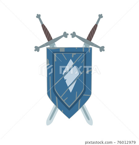 Coat of Arms on Escutcheon or Shield with Crossed Swords Vector Illustration Coat of Arms on Escutcheon or Shield with Crossed Swords Vector Illustration 76012979