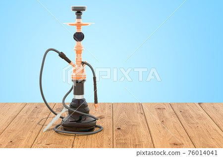 Hookan on the wooden planks, 3D rendering Hookan on the wooden planks, 3D rendering 76014041